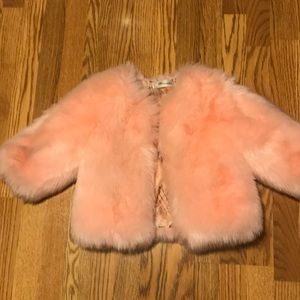 Kids pink fur coat